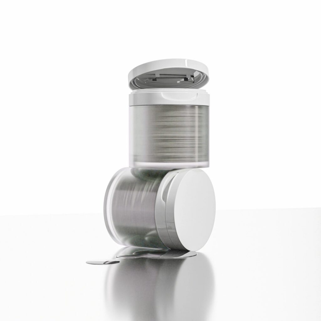 Luxury frost Plastic Cosmetic Jars With Tweezers mockup, pre-soak facial toner cotton pads packaging, soaking toner pad container with white Flip top Cap closure, korean beauty skincare product