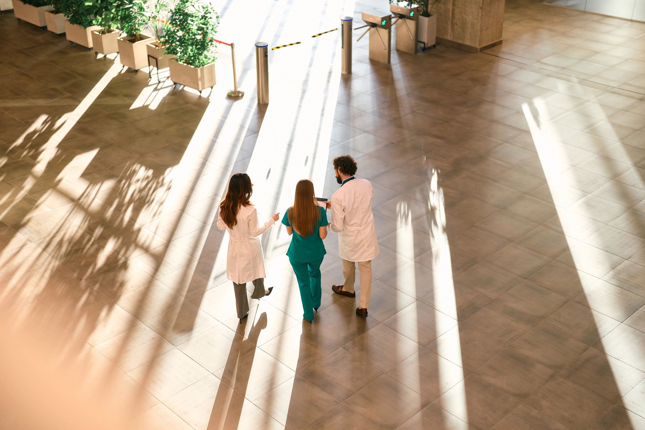 Healthcare professionals collaborating as a team